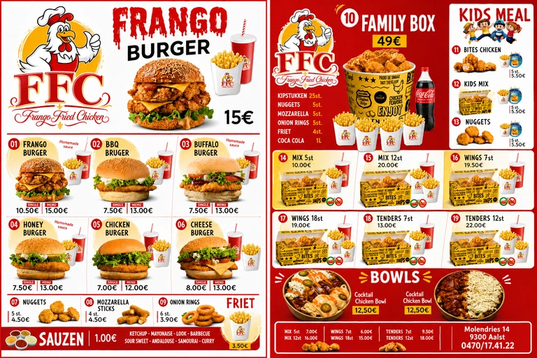 Nieuwe volledige FFC menukaart