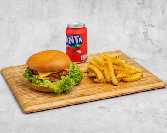 Echte FFC Cheese Chicken Burger menu met cheddar