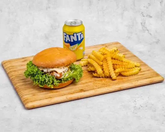 Echte FFC Honey Chicken Burger menu met huisgemaakte saus